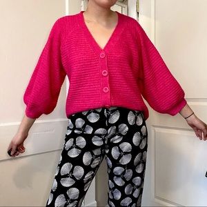 Pink Balloon Sleeve Cardigan Size 1X